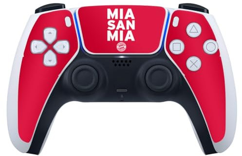 DeinDesign Skin kompatibel mit Sony Playstation 5 Controller PS5 Folie Sticker FC Bayern München Mia San Mia FCB