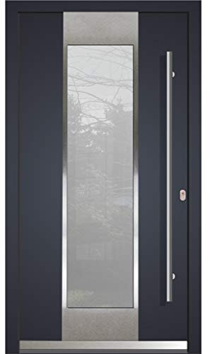 Haustür Welthaus WH75 RC2 Premiumtür Aluminium mit Kunststoff LA123 Tür 1000x2100mm DIN Rechts Farbe aussen Anthrazit Innen weiß außengriff BGR1600 innendrucker M45 Zylinder 5 Schlüßel