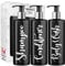 Print Maniacs 3 Set Mrs Hinch Inspired Black Personalised Dispenser Pump Bottles Shampoo Conditioner Body Wash (White)