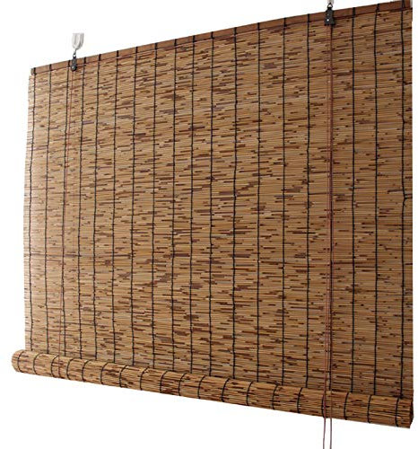 KDDEON Stores À Rouleaux en Bambou de Décoration Rétro de Carbonisation,Rideau de Roseau D'intimité de Cloison,Stores À Enroulement Ventilée D'ombrage,pour Terrasse/Restaurant (140x180cm/55x71in)