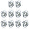10x Glas Einbaustrahler 10er Set mit LED Ring 3,5W warmweiß + GU10 Fassung – Eckige Einbauleuchten, Rostfreier Deckenspot, Chrom, inkl. Trafo 4111