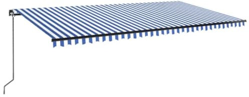 vidaXL Markise Manuell Einziehbar mit LED 600x300 cm Blau & Weiß