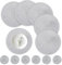 wiipara 12er Set Runde Tischsets Platzsets Abwaschbar, 34cm Gewebte Platzdeckchen Hitzebeständig mit Untersetzer, Tischset Platzset Grau Rund für Küche, Weihnachten, Party, Hochzeit (Grau)