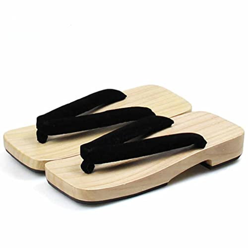 GHYUB Japanese Wooden Clogs Sandals Slippers ， Wooden Flip-Flop Clogs Thong Sandals Summer Slippers Casual Shoes Wood Flip Flops Sandals Slippers Shoes Traditional Wood Geta Sandals
