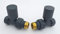 Manissa Anthracite Straight Towel Rail Valves 1/2 /15mm Radiator valves