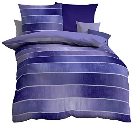 Kaeppel Mako-Satin Bettwäsche Timeless violett, 1 Bettbezug 155 x 220 cm + 1 Kissenbezug 80 x 80 cm