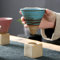 BFYDOAA Coarse Pottery Coffee Mug with Base 200ml/6.7oz Creative Cone Shape Coffee Cup Funnel Espresso Cup for Latte Tea Cocoa