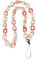 SCJJZ cordon telephone portable,tour de cou ,bijoux ,Longue lanière en acrylique, chaîne de téléphone perlée avec pendentif en forme de clé (rose)