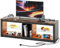 Bestier Mobile Porta TV 140 cm Mobile TV Moderno con Ripiano in Vetro Illuminato a LED RGB (GBLK, 140cm+Socket)