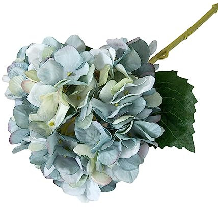 Wambere 2 flores artificiales de hortensia, realistas y de tallo largo, para arreglos florales DIY, decoración de bodas, decoración del hogar, centros de mesa, color azul
