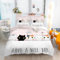 Linfye Housse de Couette 200x200 Adulte Chat Rose Parure de Lit 2 Personnes Microfibre Housse de Couette avec Fermeture éclair + 2 Taie d'oreiller 65x65cm