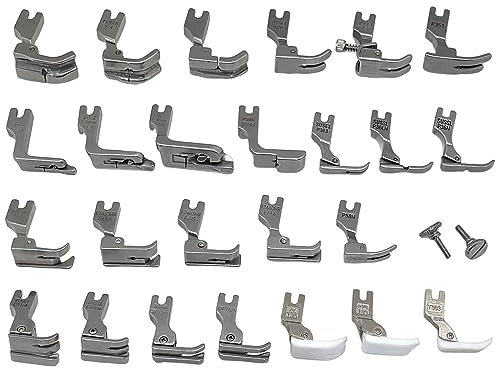 Fbshicung 28-teiliges industrielles Nähfuß-Set, kompatibel mit JUKI DDL-555 DDL-5550 DDL-5600 DDL-8300 Singer 188K 191D 195K 196K Brother B705 B70 7B715 B716 B735