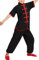 HEARTTOUCH Trainingsanzüge Kinder Kung Fu Uniform Chinesische Kampfsport Bekleidung Sets Jungen Mädchen Traditionell Tai Chi Wushu Leistungskostüme Sportbekleidung (A Schwarz,140,140)
