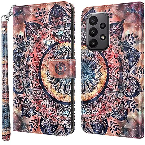 Galaxy A25 5G Custodia Flip Cover Funzione Stand e Chiusura 3D Pittura Colorata Magnetica Custodia di Libro di Finta Stile Vani di Carte Portafoglio per Samsung Galaxy A25 5G,Mandala colorato