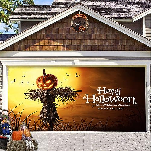 GUASDIE Halloween-Garagentor-Banner-Cover-Dekorationen Halloween-Banner für große Garagentor-Dekorationen Outdoor-Türdekorationen Hintergrundzubehör für Halloween-Garagentor-Dekor,C,13 x 6 ft