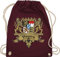 Turnbeutel Rucksack - Kompatibel mit Oktoberfest Tasche - Bayern Wappen Bayernland Freistaat Bayern - Unisize - Bordeauxrot - trachtenrucksack bayrische bayern, beutel trachtentaschen bayrisch