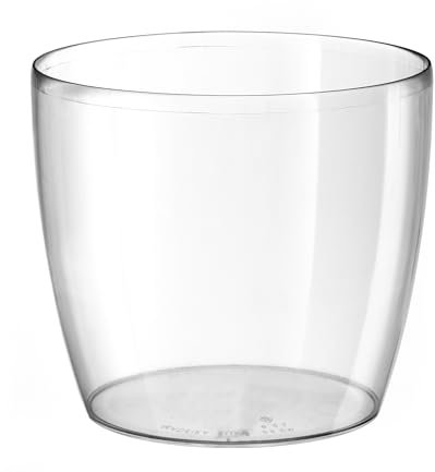 Tera vaso in resina trasparente a ciotola Madeira, fioriera per interno esterno, vaso per orchidee e piante dimensioni cm 18x16h (Ø cm 18x16)
