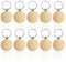 NyxSeat Lot de 10 porte-clés ronds bois, porte-clés créatifs personnalisés, porte-clés inscriptibles, pendentifs bois, adaptés aux cadeaux de Noël la famille ou les amis., Couleur hêtre originale,