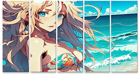 islandburner Prime Bild auf Leinwand Anime Girl Long Blue Hair Cosplay Manga Bilder Wandbilder Poster