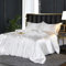 AShanlan Bettwäsche Satin 140x200 Weiß Uni Einfarbig Deckenbezug Glatt Angenehm Glanzsatin Polyester Bettwäsche Set mit Reißverschluss - 1 Bettbezug 140 x 200 + 1 Kissenbezug 70 x 90 cm