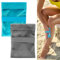 Nufiwra Lot de 2 brosses anti-sable pour la plage, sac de décapage de sable, pochette à poudre (sans talc) (gris + bleu)