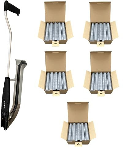UPONOR Tackergerät mit Tackernadeln für Fußbodenheizung 2500 Stück 14-20mm | Fußbodenheizungsrohr | für Fussbodenheizung Rohrhalter | Nadeln für Rohr | Clips