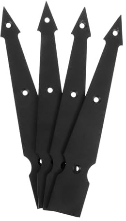 Quincaillerie Décorative en Acier au Carbone pour Porte de Grange - 4 Charnières Noires Élégantes Accessoires Pratiques pour Décoration Intérieure et Protection des Portes Bois