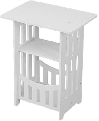 MagiDeal Table D'appoint de Canapé, Table de Chevet avec Rangement Compacte pour Salon, Chambre et Balcon - Meuble D'appoint pour Café et Boissons