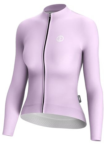 INBIKE Fahrradbekleidung Damen Radtrikot Lnagarm Sommer Fahrradtrikot Lang Trikots Fahrrad Rennrad Shirt Radsport-Bekleidung Frühling Herbst Pink XL