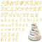 Tyqour 64Pcs Gold Acrylic Cake Topper Number & Letter Mirror Number 0-9 And A-Z Diy Personalized Name Cupcake Toppers Decor for Anniversary Wedding Birthday Baby Shower Party Decorations