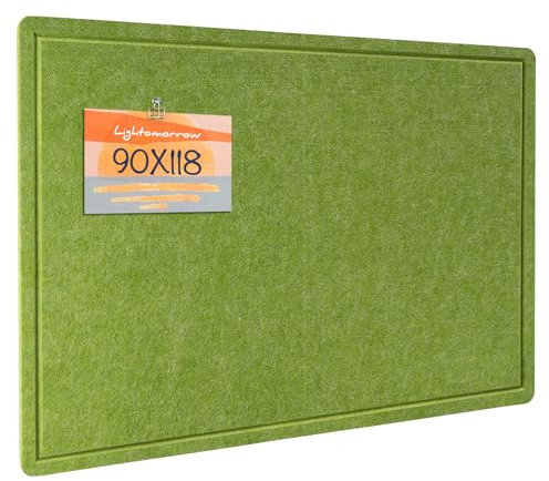 Large Bulletin Board - 90 x 116 Centimeters, Decorative Felt Pin Board for Wall - Foldable Photo Display Board with Self-Adhesive Tape, Includes 20 Push Pins - Foliage Green