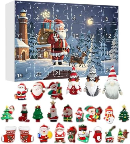 Weihnachts Wichtel Adventskalender 2024 | 24Stk Zwergen Plüschtier Spielzeug Adventskalender 2024 | Plüschzwerg Weihnachts Countdown Kalender | Einzigartiger Adventskalender für Weihnachts Deko