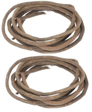 MAGICLULU Garland Adjustable for Hanging Crafts DIY Holiday Decorations and 2pcs Grapevine Twig Vine Bendable Brown Length, Easy to Cut