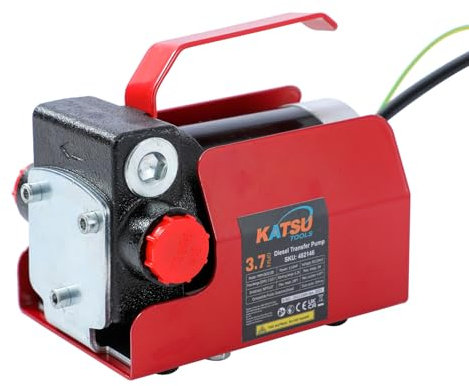 KATSU Tools Diesel Transfer Pump DC 12V 8Amp 3.7GPM Self Priming Portable Fuel Oil Extractor Utility Pump for Tractor Caravan Boat Truck 482146