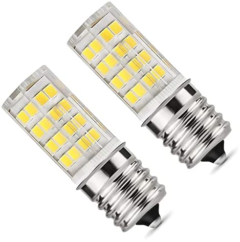 Orolotay 2Er-Pack Dimmbare 4-W-LED-E17-Mikrowellenlampe, Tageslicht 6000 K, 40-W-HalogenäQuivalentlicht, Keramik-E17-LED-Lampe