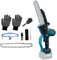 Mini motosega da 8 pollici per batteria Makita da 18 V (senza batteria), motosega a mano senza spazzole con 2 catene, per giardinaggio, taglio e taglio del legno