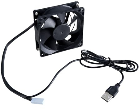 Guaber Adjustable Thermostat USB Cooling Fan For Cabinets 80mm Enhances Air Circulation In Enclosed Spaces Adjustable Thermostat Fan