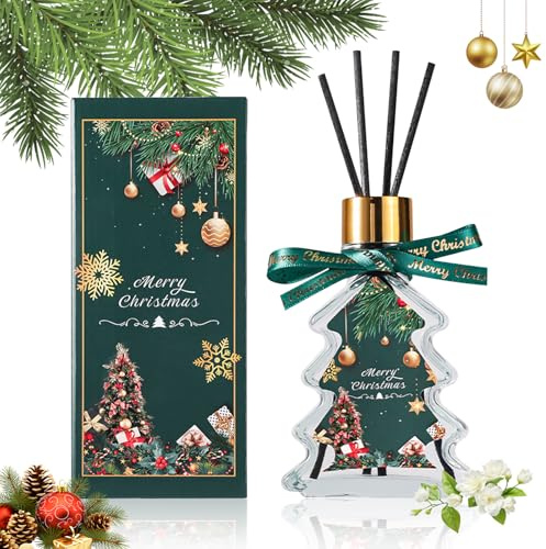 Gubuyi Weihnachtsduft, Raumduft Stäbchen, Weihnachts Raumduft | 100ml Duftdiffusor mit Stäbchen für Weihnachten, Raumduft fur Raum, Zuhausem, Büro, Natürlich und Langanhaltend