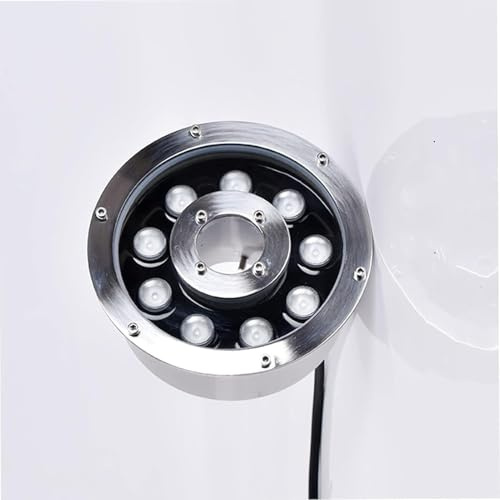 QICBYING LED Ring Underwater Fountain Light, 12V Park Square LED Underwater Light, Embedded Fountain Pool Spotlight, IP68 Waterproof Medium Hole Underwater Pond Lights(Red,6w(12V))