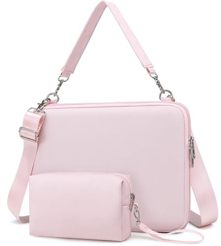 HYZUO 13,3-14 Zoll Hartschalen Hülle Laptop Tasche, Blassrosa | für MacBook Pro 14 M5-M1 Pro/Max A3426 A3427 2026-2021, MacBook Air/Pro 13 M5-M1,MacBook Neo 13,Surface Laptop 13-13,8