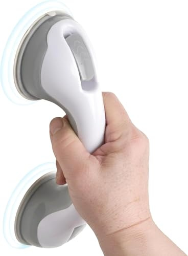 Maniglia Doccia Anziani con Ventose di Sicurezza – Maniglione Bagno Senza Fori, Supporto Antiscivolo per Vasca e Doccia, Barra di Appoggio Rimovibile per Disabili e Mobilità Ridotta