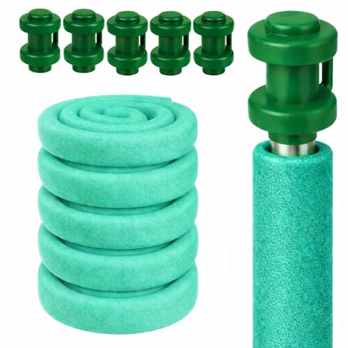 Clever Leon Trampolin Stangenschutz Schaumstoff 180 cm für Trampolinstangen | Schaumstoffrohre aus Polyethylen UV-beständig wasserabweisend stoßdämpfend wiederverwendbar Grün Blau Grau, 6 Stück