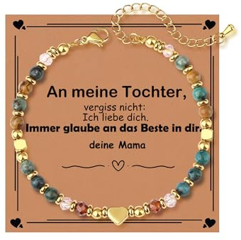 Natursteinarmband für Frauen, Spirituelles Mutmacher Geschenk für Freundin | Geschenkideen für Frauen, Armband Freundin, Mutmacher Geschenk, Freundinnen Geschenk, Geburtstagsgeschenk