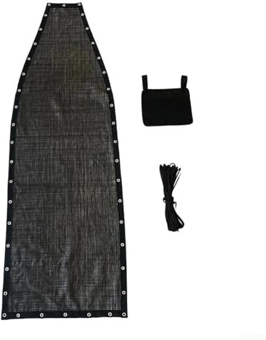 Ersatztuch für Textilene Schaukelstuhl, schwarz, grau, Hängesitzstoff, 64 x 197 x 23 cm, für Gartenmöbel, Terrassenmöbel (1 Stück mit Taschen)