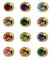 12 Pairs Studex Birthstones Large 5mm Gold Plated Bezel Setting Ear Piercing Stud Earrings