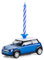 corpus delicti :: Kerze auf Rädern kompatibel mit Mini Cooper – das Geburtstagsgeschenk für alle Mini-Fans (blau) (20.3K)