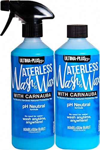 Ultima-Plus XP pH Neutral Car Care Cleaner Waterless Wash & Wax with Carnauba Wax - 2 x 500ml Bubblegum Burst Care Shine