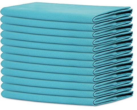 Sweet Needle - Pack of 12-100% Cotton Oversized Dinner Napkins 45 CM x 45 CM (18 IN x 18 IN), Teal - Heavy weight fabric for daily use with Mitered corners finish, Teal