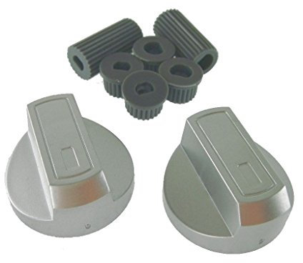 Ufixt Fits Universal Silver Control Knobs Toaster Trouser Press Camping Stove Hob x 2