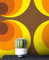 NEWROOM Papier peint Marron Graphique Intissé - Retro Jaune Oranie Cercle Années 70 Graphique